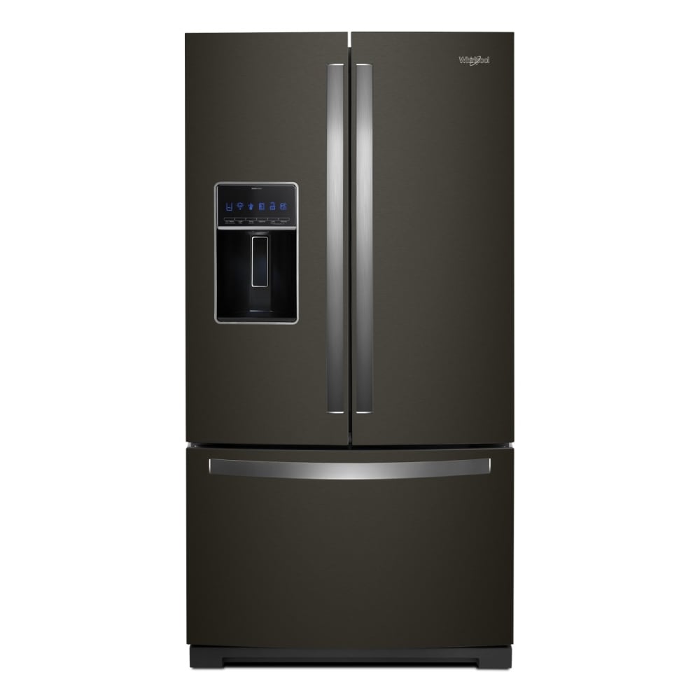 Whirlpool Standard-Depth 26.8-cu ft 3 -Door French Door Refrigerator with Dual Ice Maker with Water and Ice Dispenser ( Fingerprint Resistant Black Stainless ) ENERGY STAR Certified