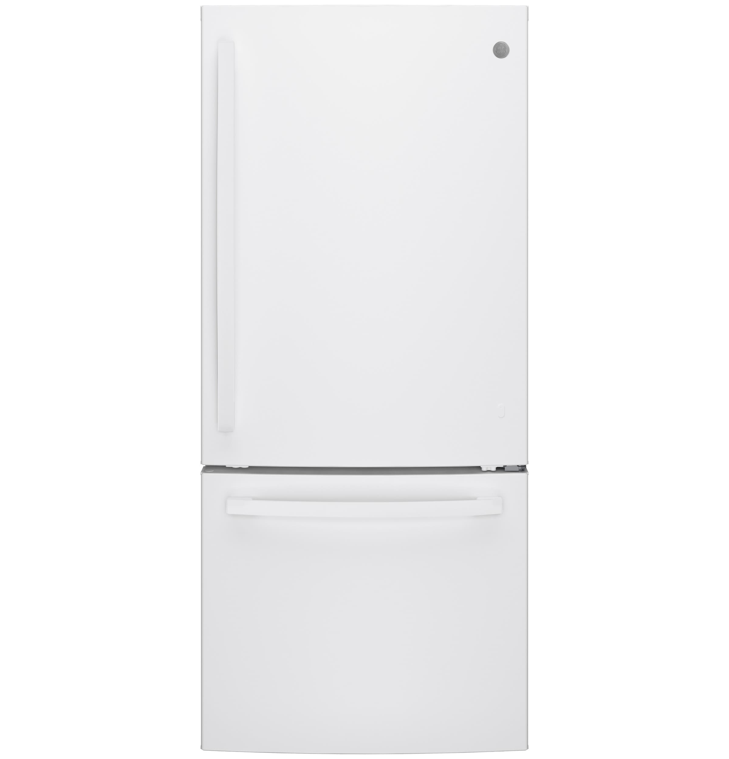 GE 20.9-cu ft Standard-Depth Bottom-Freezer Refrigerator with Ice Maker ( White ) ENERGY STAR Certified