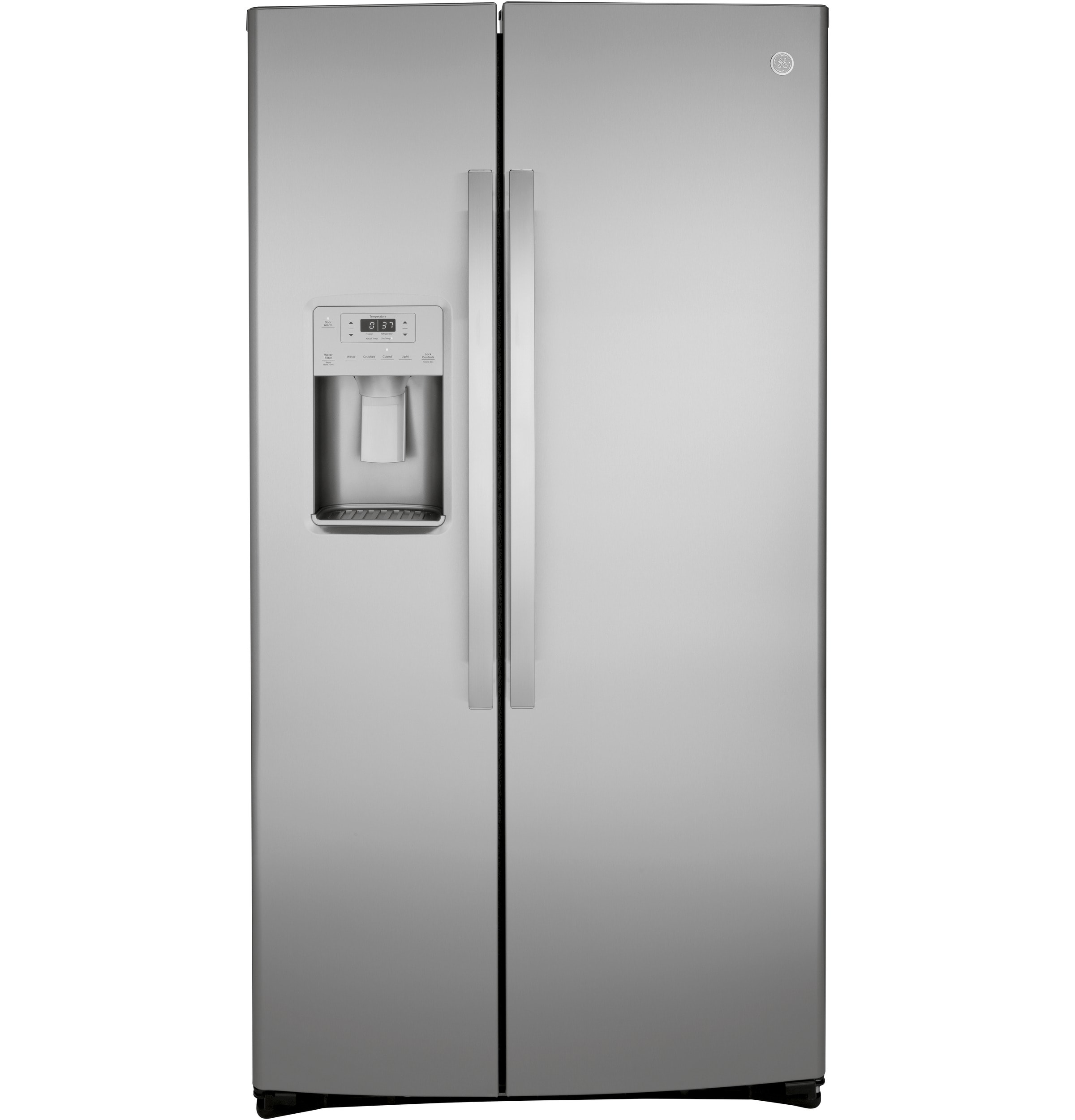 GE 25.1-cu ft Side-by-Side Refrigerator with Ice Maker ,Water and Ice Dispenser ( Stainless Steel )