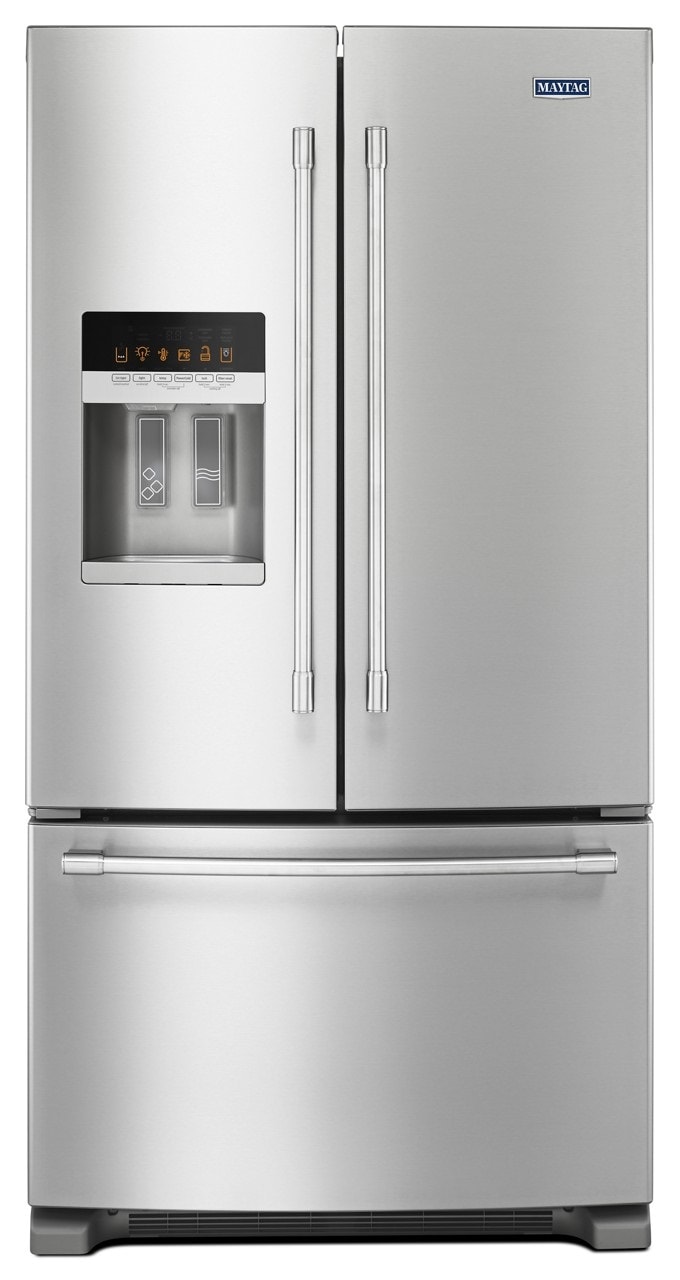Maytag Standard-Depth 24.7-cu ft 3 -Door French Door Refrigerator with Ice Maker with Water and Ice Dispenser ( Fingerprint Resistant Stainless Steel ) ENERGY STAR Certified
