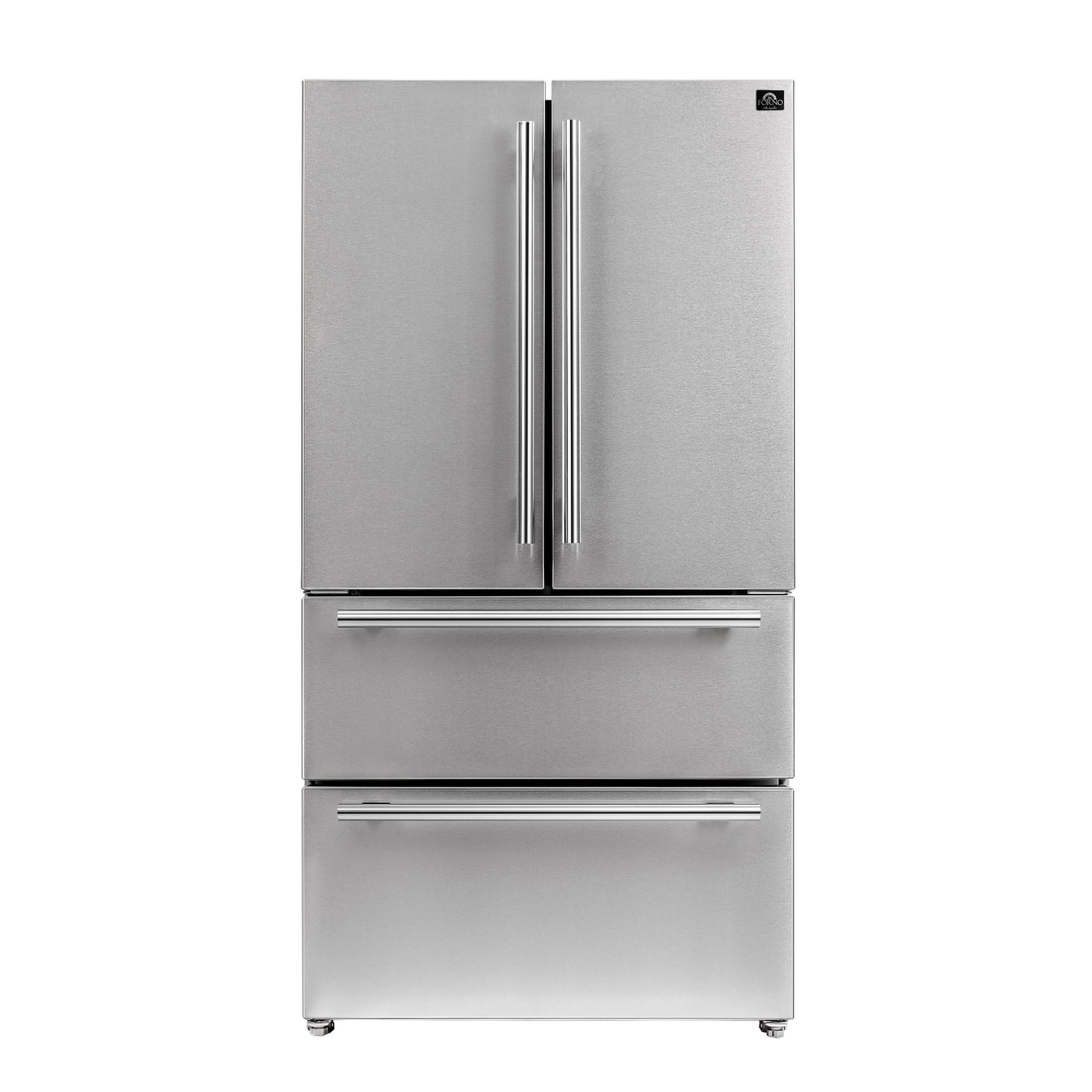 FORNO Counter-Depth Moena 19.2-cu ft 4 -Door French Door Refrigerator with Ice Maker with Ice Dispenser ( Stainless steel )