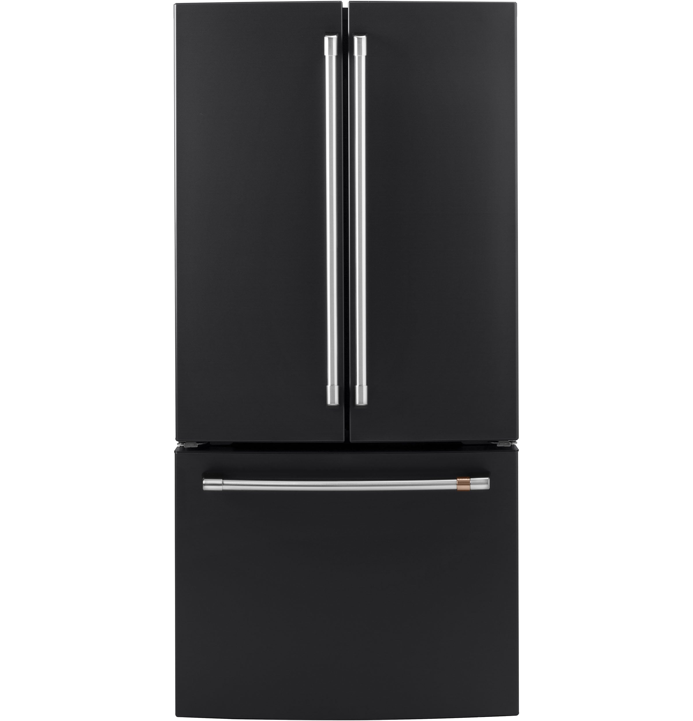 Cafe Counter-Depth 18.6-cu ft 3 -Door French Door Refrigerator with Ice Maker with Water Dispenser ( Matte Black ) ENERGY STAR Certified