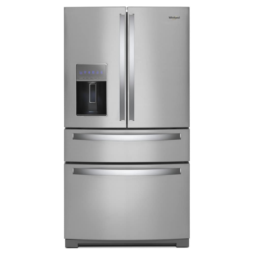 Whirlpool Standard-Depth 26-cu ft 4 -Door French Door Refrigerator with Ice Maker with Water and Ice Dispenser ( Fingerprint Resistant Stainless Steel )