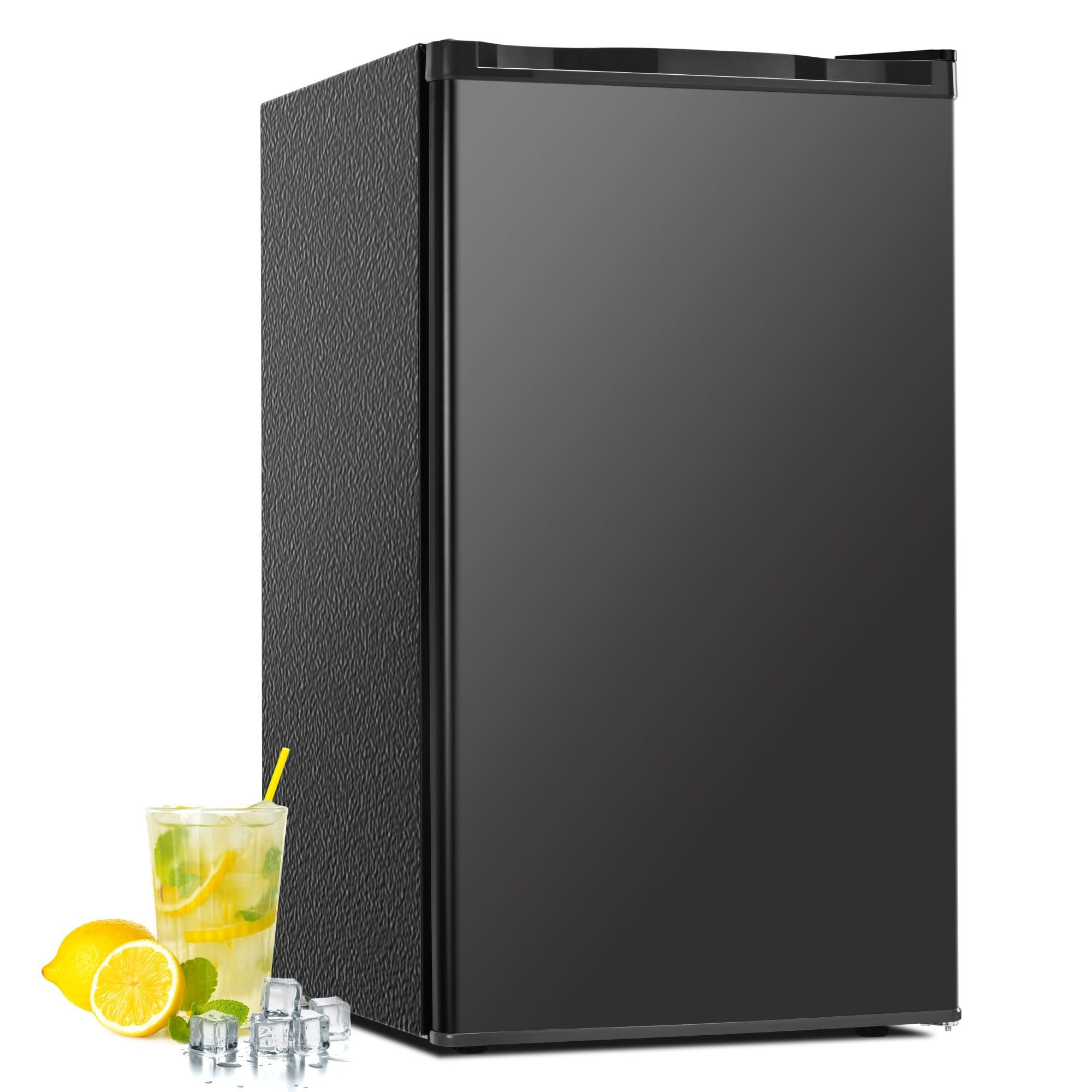Euhomy  3.2 Cu.Ft Single Door Black Mini Fridge with Freezer