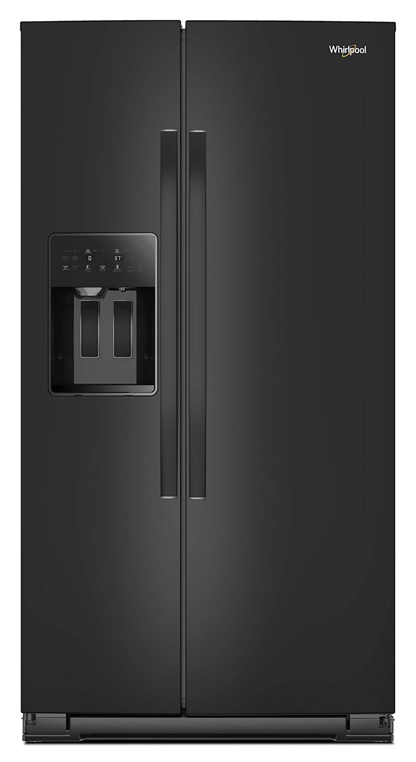Whirlpool 20.85-cu ft Counter-Depth Side-by-Side Refrigerator with Ice Maker ,Water and Ice Dispenser ( Black )