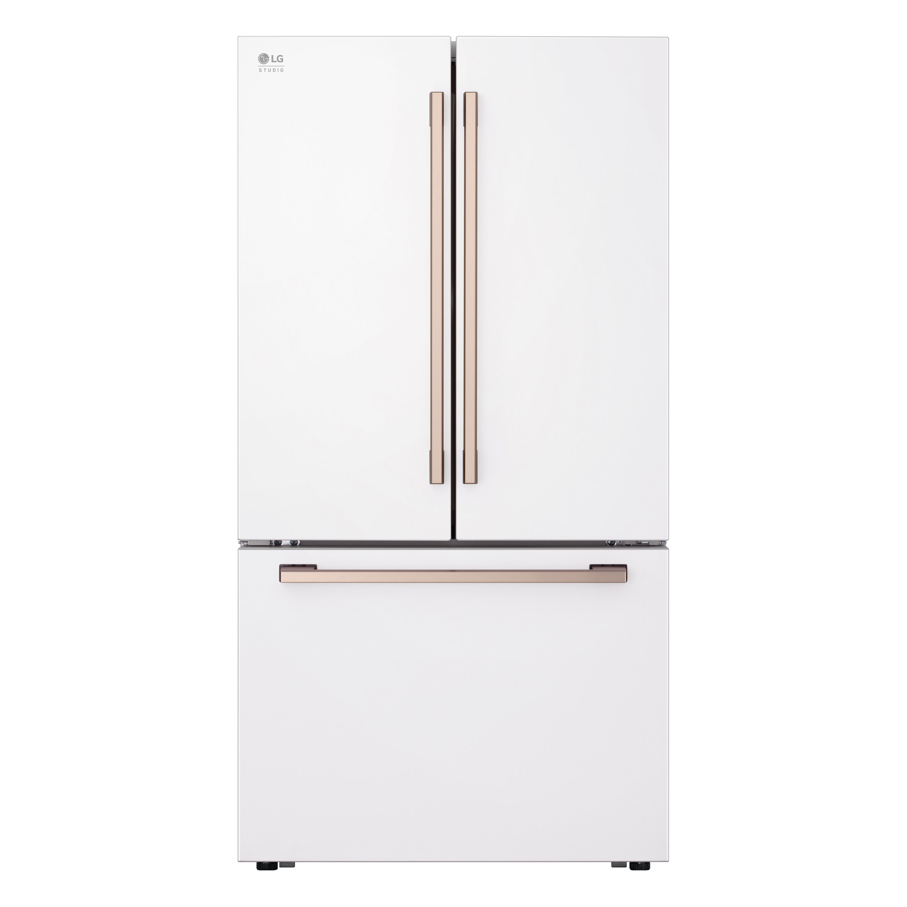 LG STUDIO Counter-Depth 26.5-cu ft 3 -Door Smart Compatible French Door Refrigerator with Ice Maker with Water Dispenser ( Essence White ) ENERGY STAR Certified