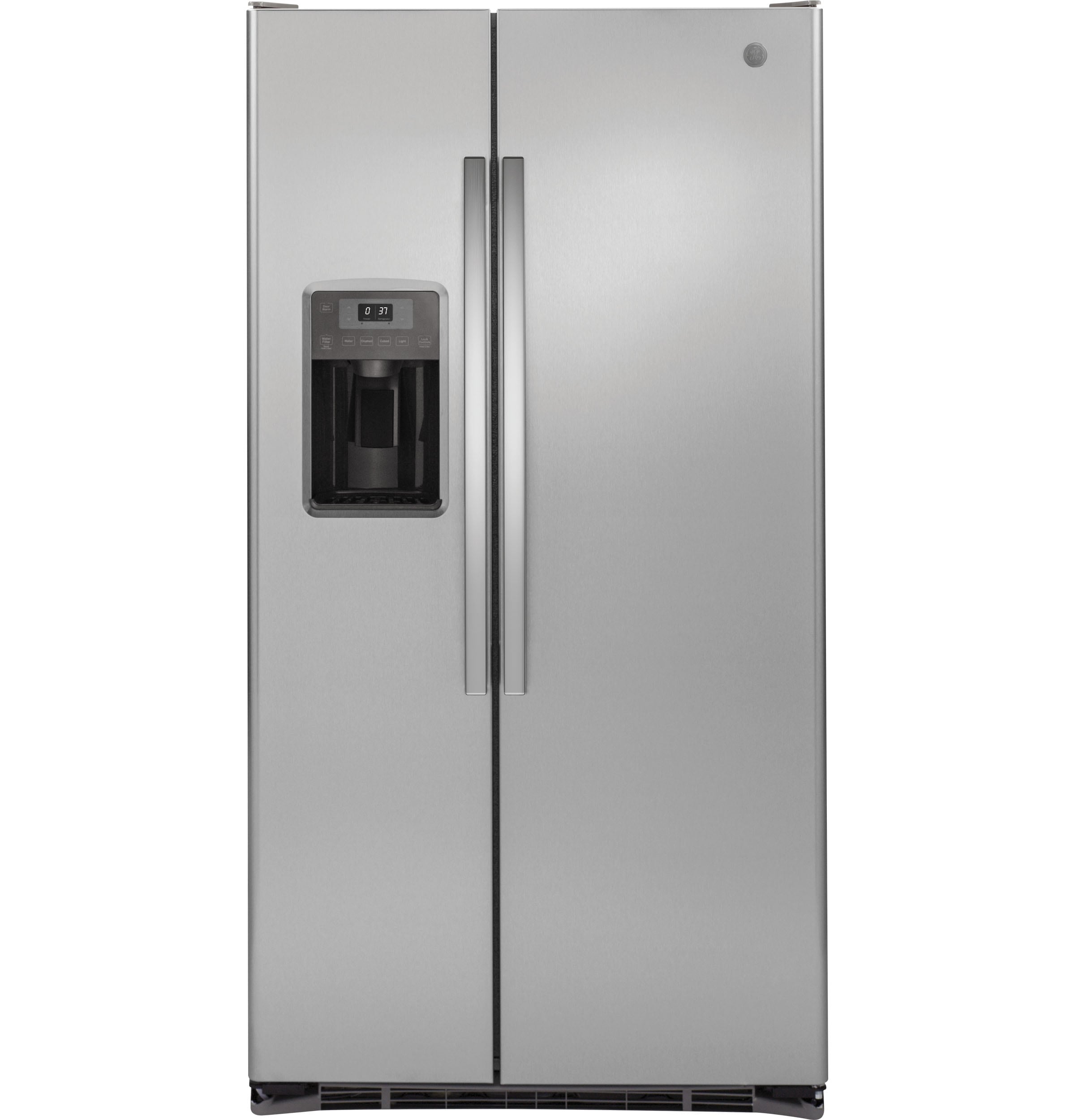 GE 21.9-cu ft Counter-Depth Side-by-Side Refrigerator with Ice Maker ,Water and Ice Dispenser ( Stainless steel )