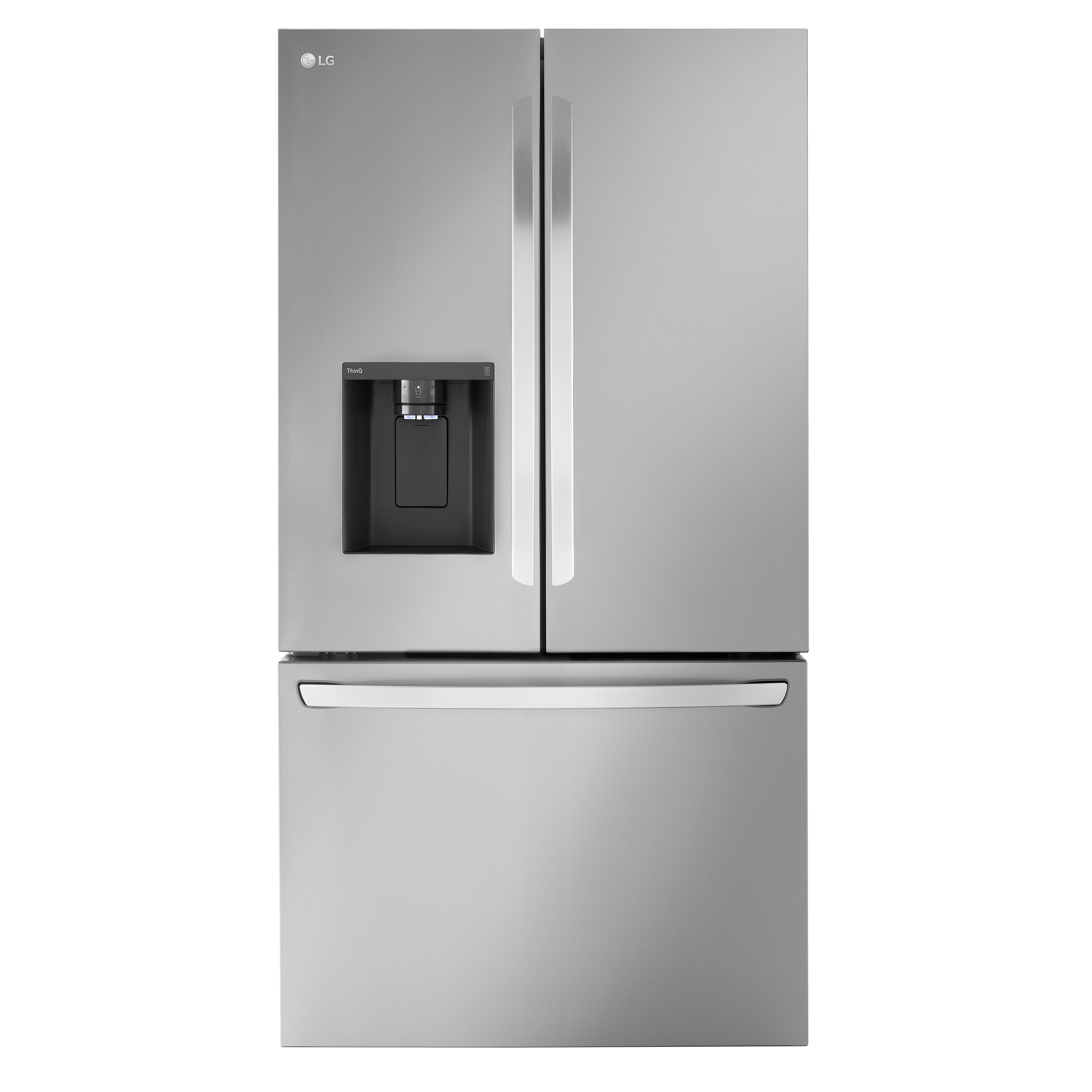 LG Standard-Depth 30.7-cu ft 3 -Door Smart Compatible French Door Refrigerator with Dual Ice Maker with Water and Ice Dispenser ( PrintProof Stainless Steel ) ENERGY STAR Certified