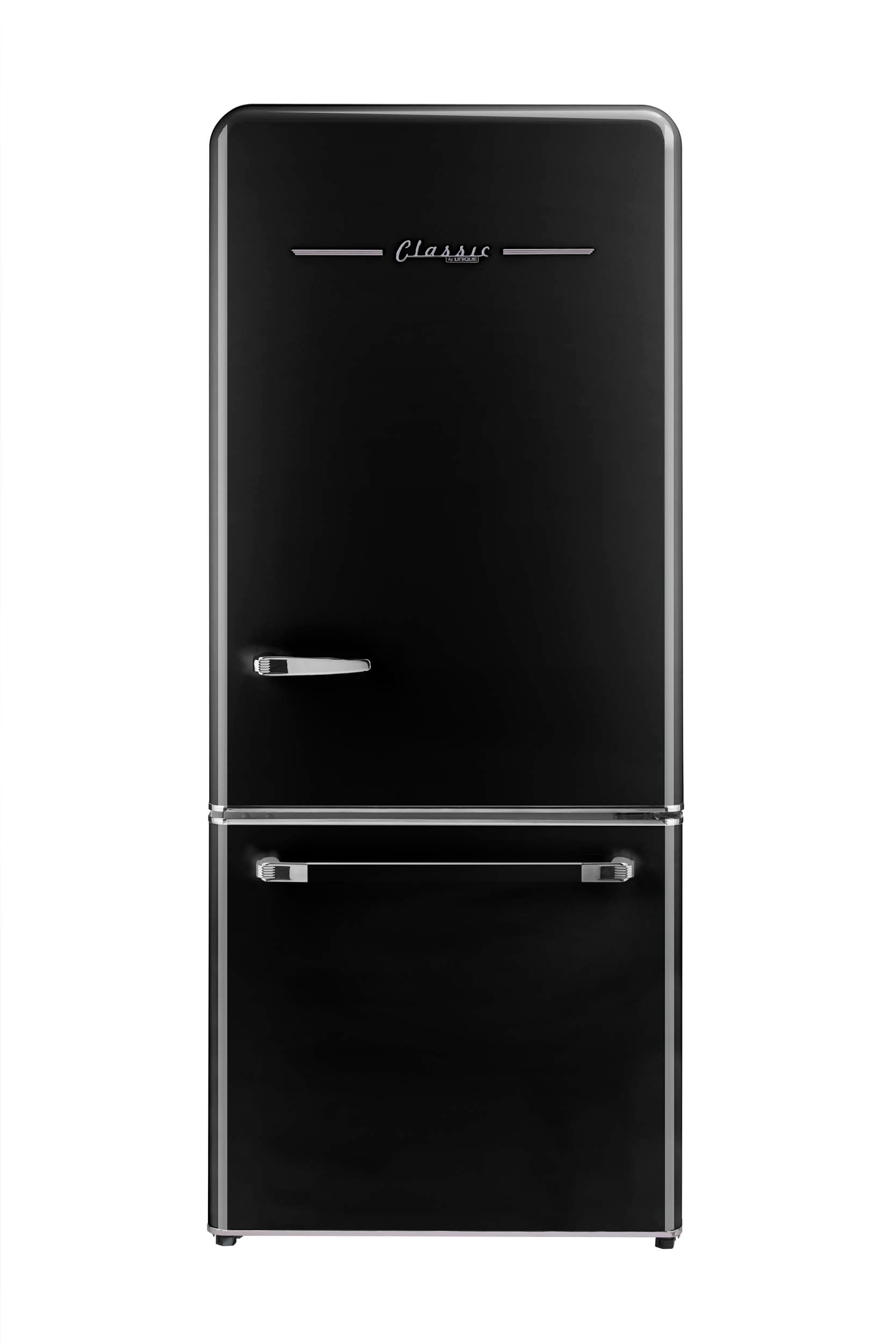 UNIQUE Classic Retro 17.7-cu ft Counter-Depth Bottom-Freezer Refrigerator with Ice Maker ( Midnight Black ) ENERGY STAR Certified